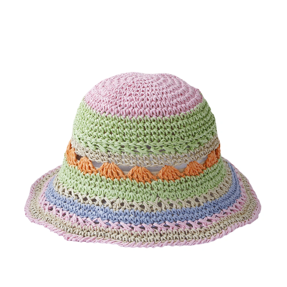 Women Summer Straw Hat Bucket Cap Bucket Hats Holiday Sun Hat