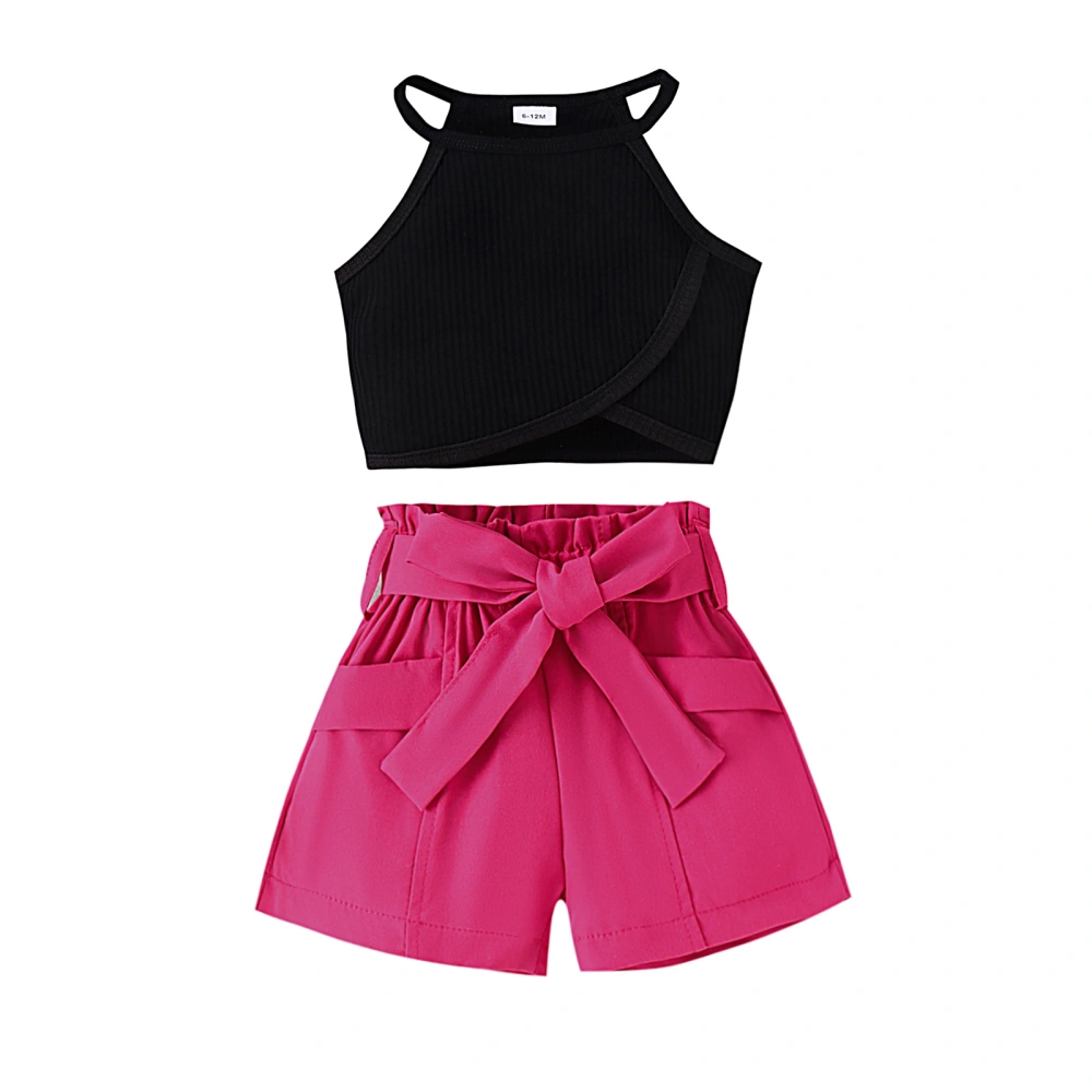 Baby Girls Summer Outfits Irregular Camisole and Shorts with Belt