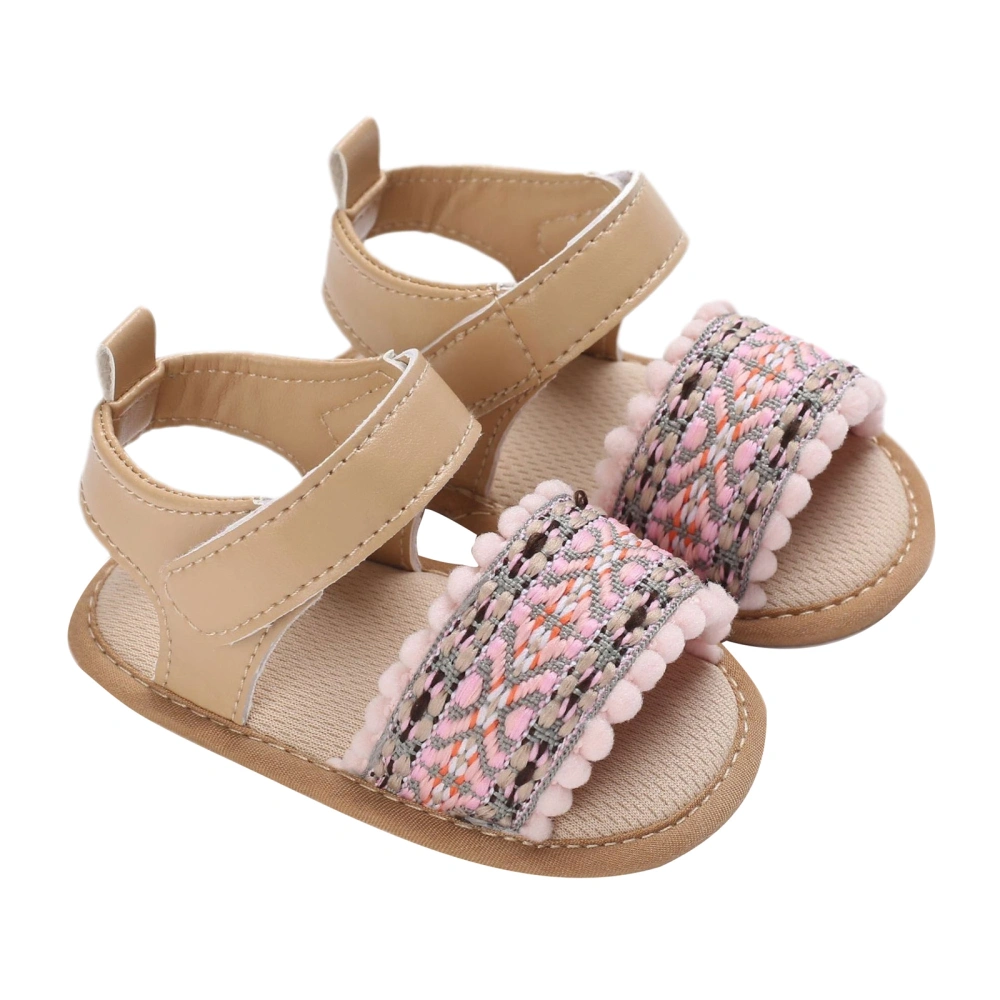 Baby Girls Sandals Canvas Walking Embroidery Hollow Soft Sole Shoes