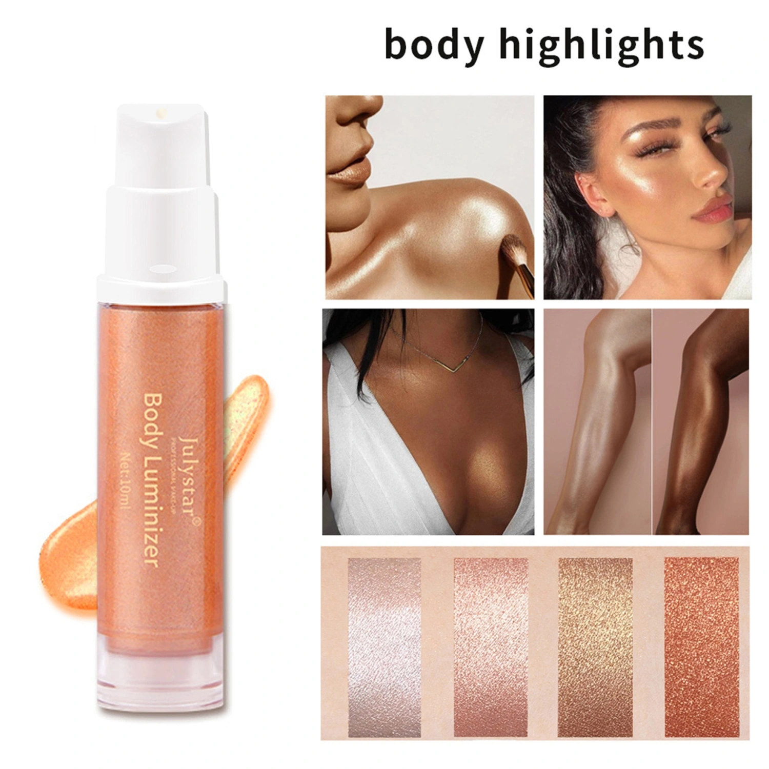 Face Body Luminizer Highlighter Makeup Shine Liquid Body Glow