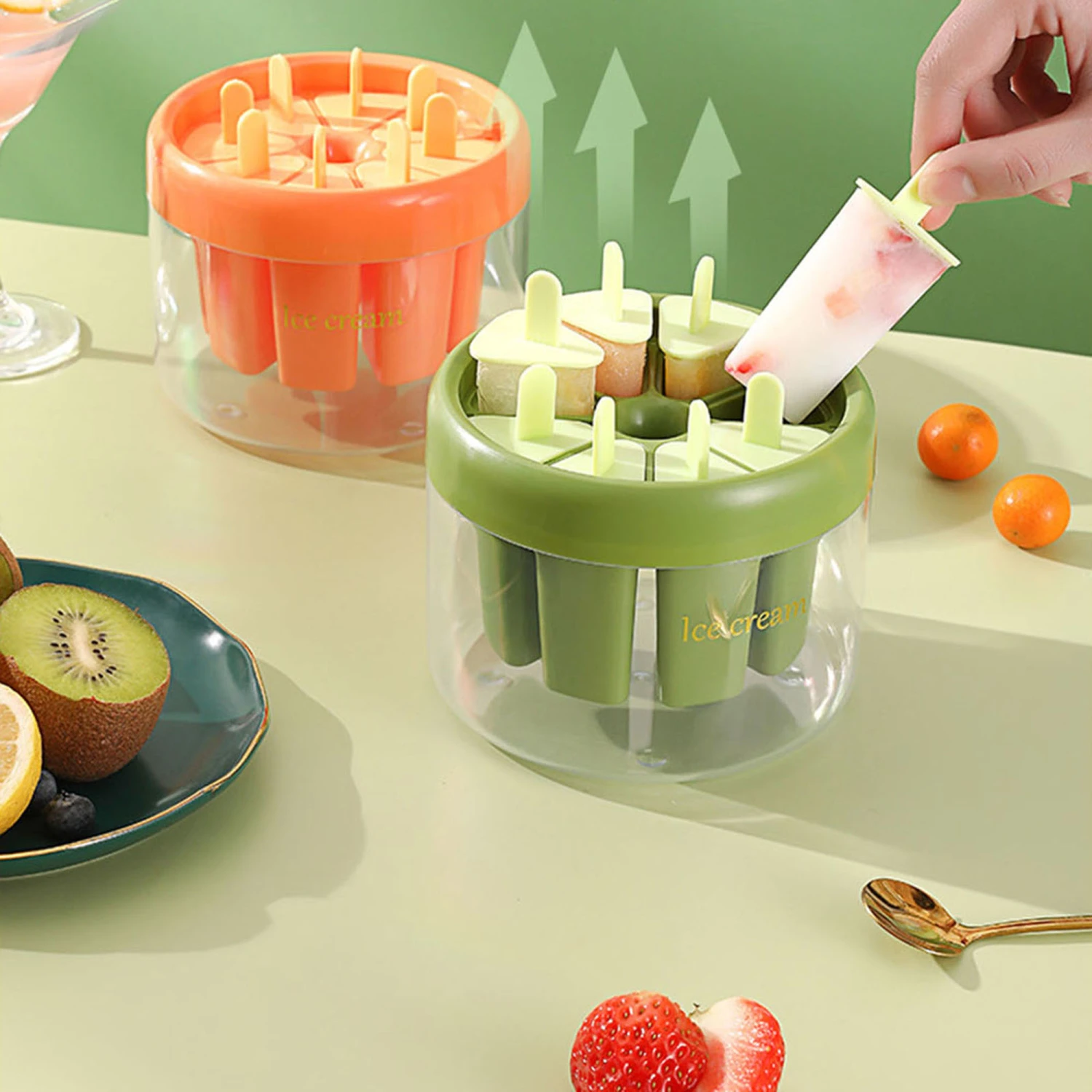 Popsicle Molds 8 Cavities Non-Stick Ice Pop Maker Ice Cream Molds