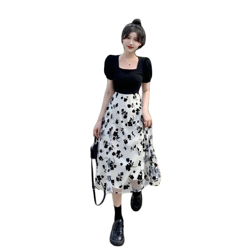 Women’s  A-Line Dress Elegant Puff Sleeve Square Neck Floral Dress