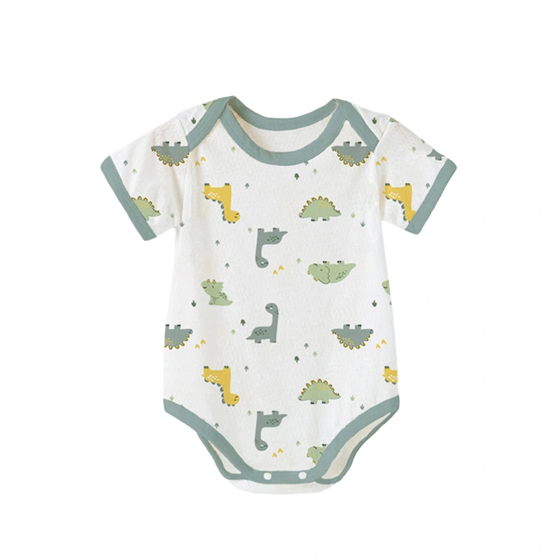 Baby Romper, Short Sleeve Animal Cactus Print Summer Bodysuit