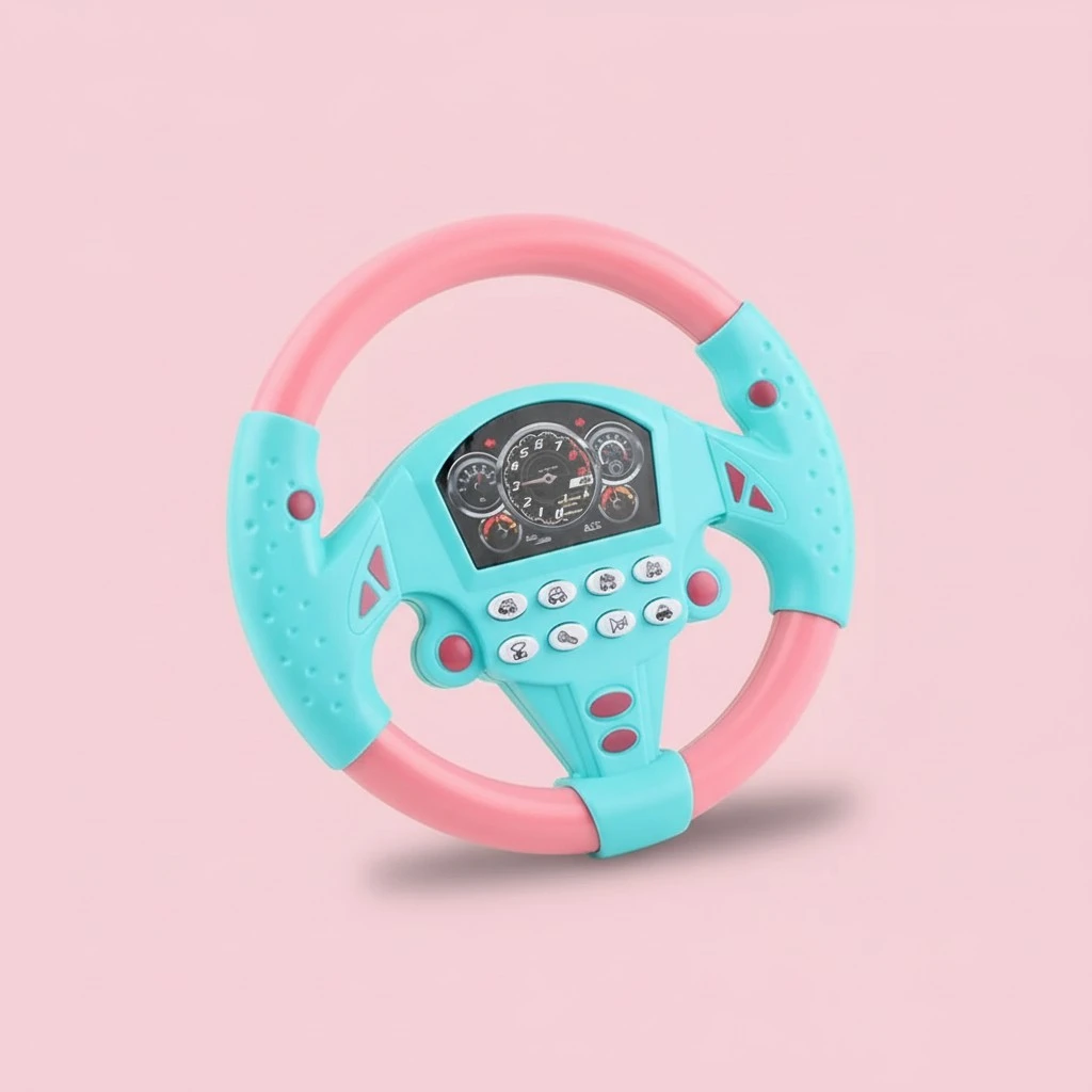 Kids' Rotating Steering Wheel Toy with Music Passenger Driving Rotation Wheel
