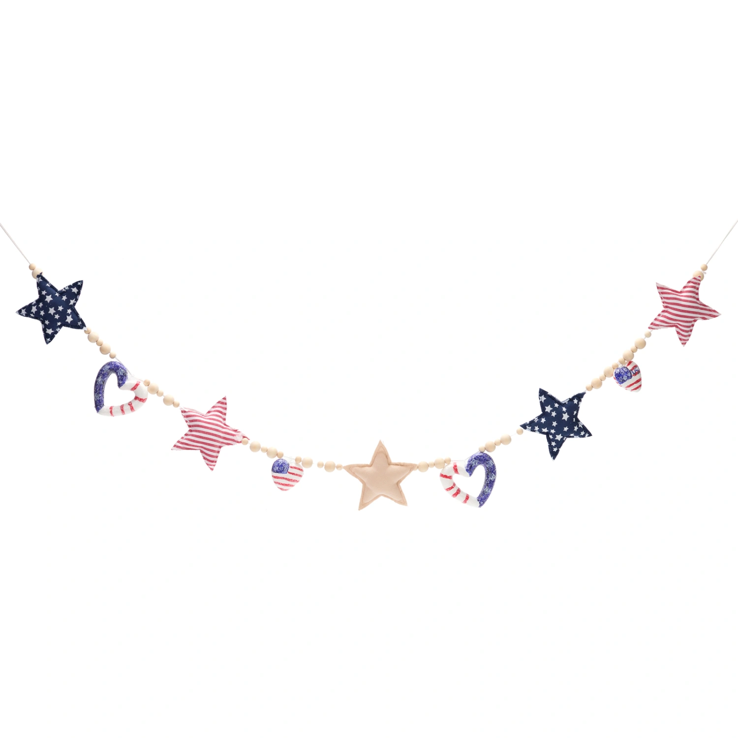 Patriot Beads Garland 4th of July Decorations Red White Blue Banner