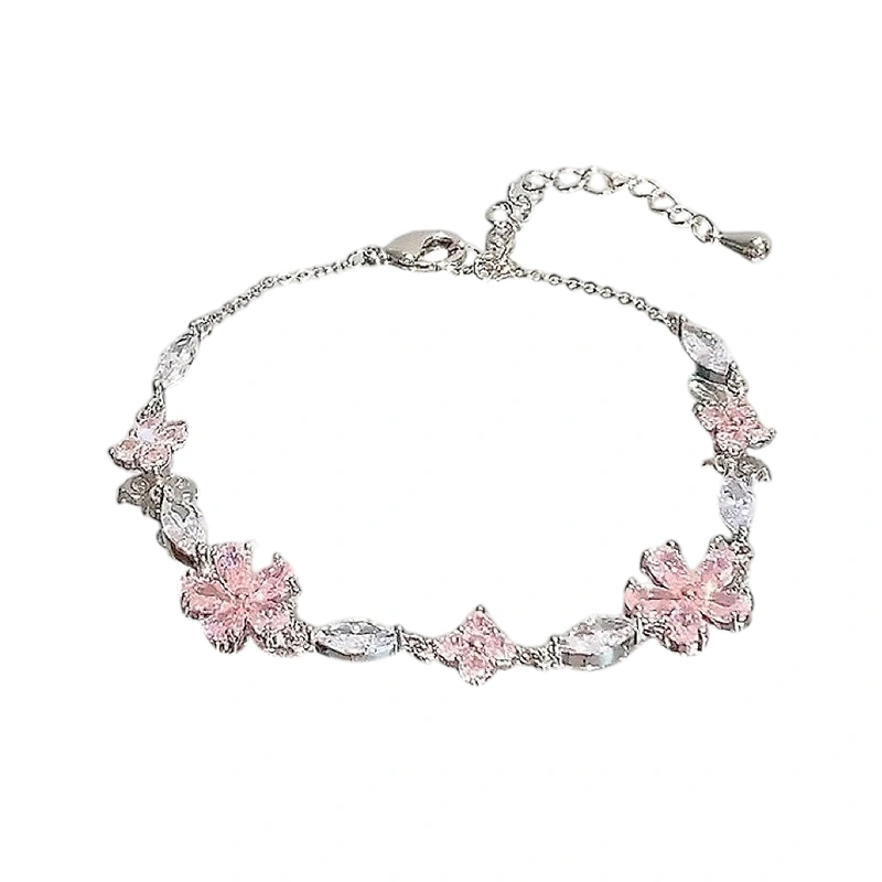 Women's Crystal Bracelet Adjustable Sparkly Cherry Blossom Bracelets 