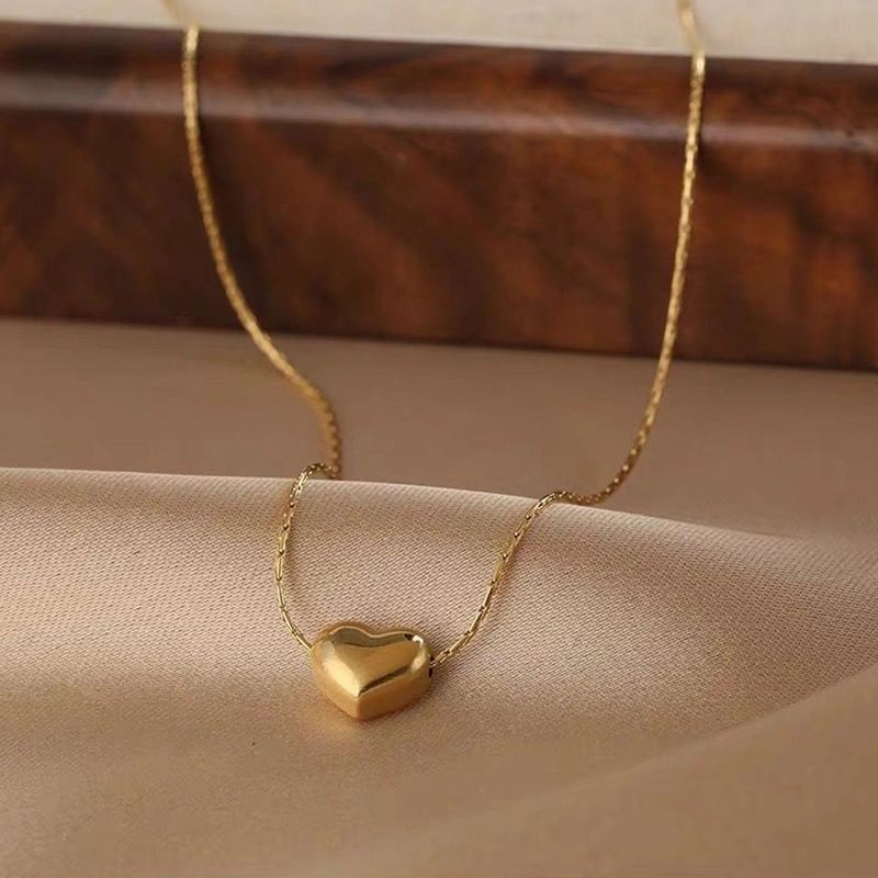 Women's Necklace Titanium Steel Adjustable Heart Pendant Necklace