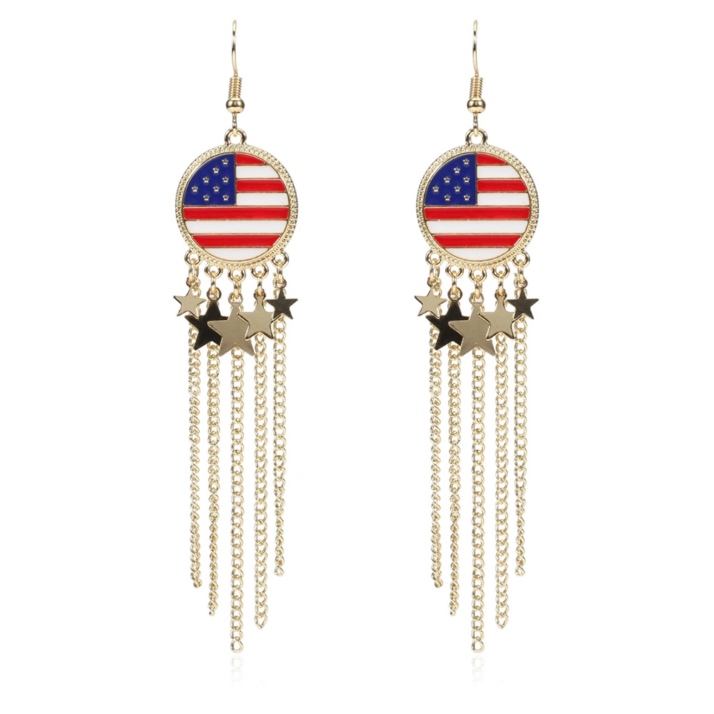 Women Fourth of July Earrings Stars and Stripes Dangle Earrings