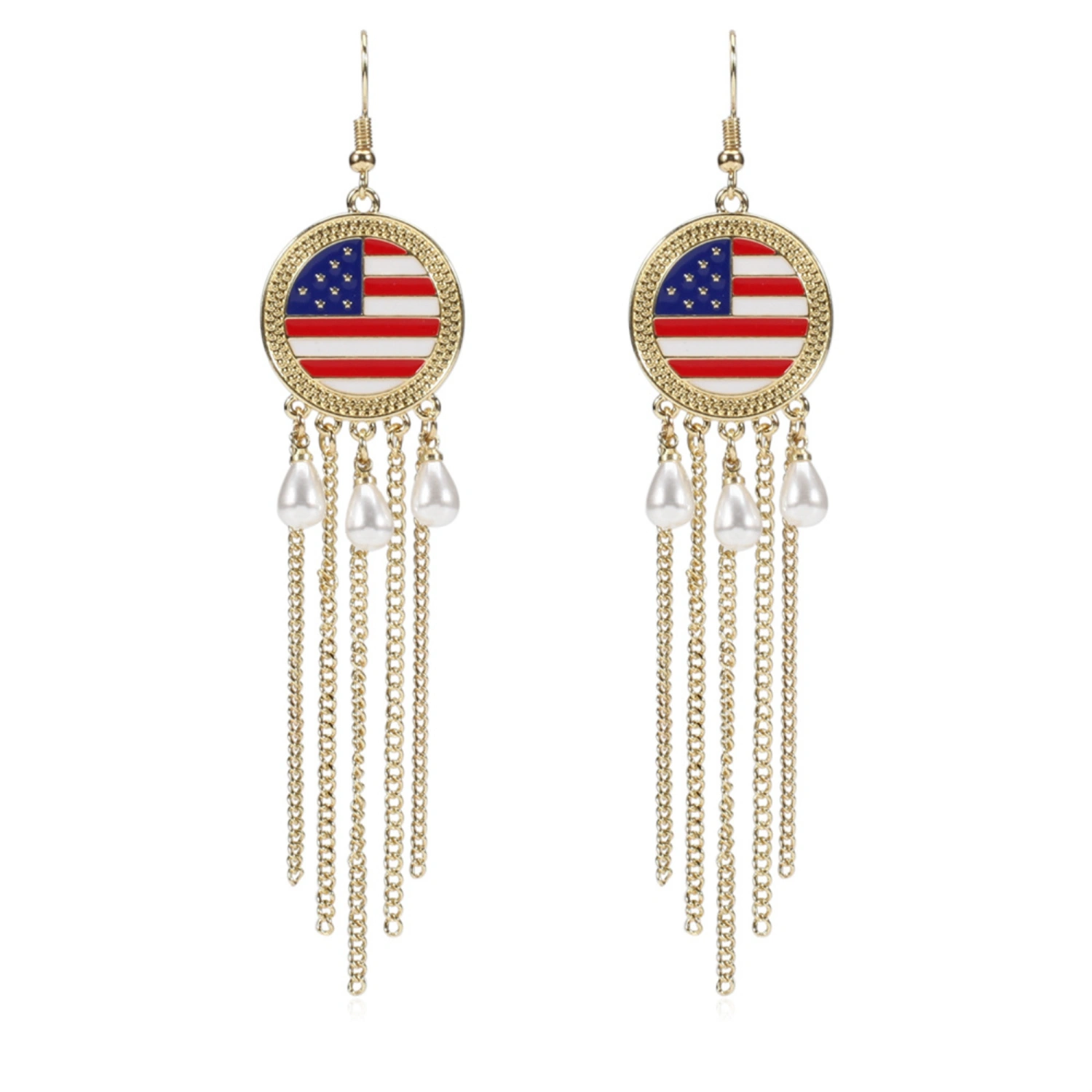 Women Fourth of July Earrings Stars and Stripes Dangle Earrings