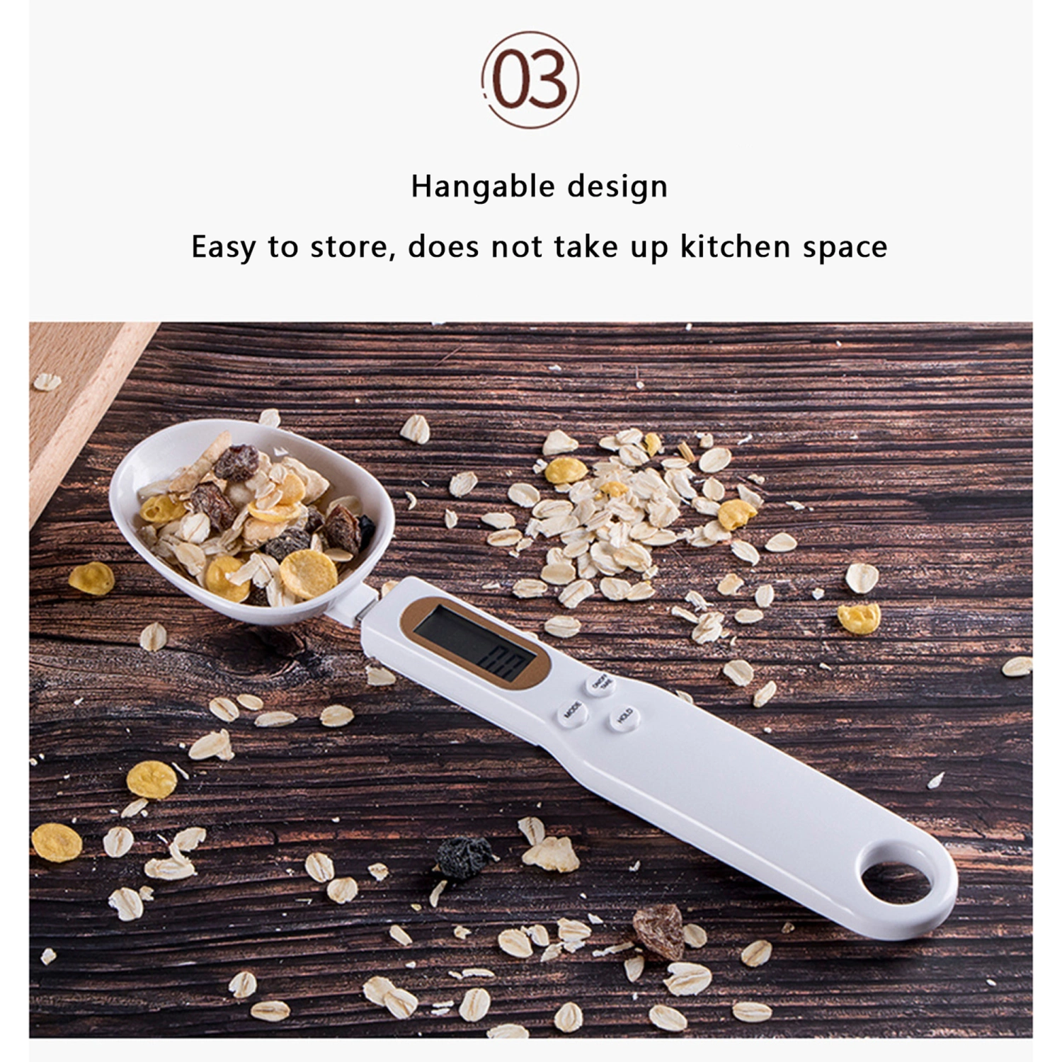 Food Scale Spoon, Portable Kitchen Scale High Precision Steelyard