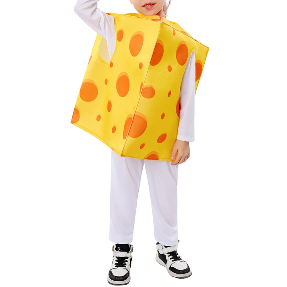 Kids Funny Food Costume Halloween Cheese Costume Jumpsuit/Cheese Tunic