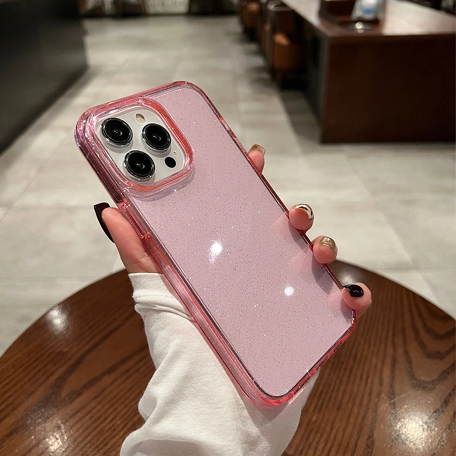 Clear Phone Case for iPhone 11 12 13 14 15 Pro Glitter Phone Cover