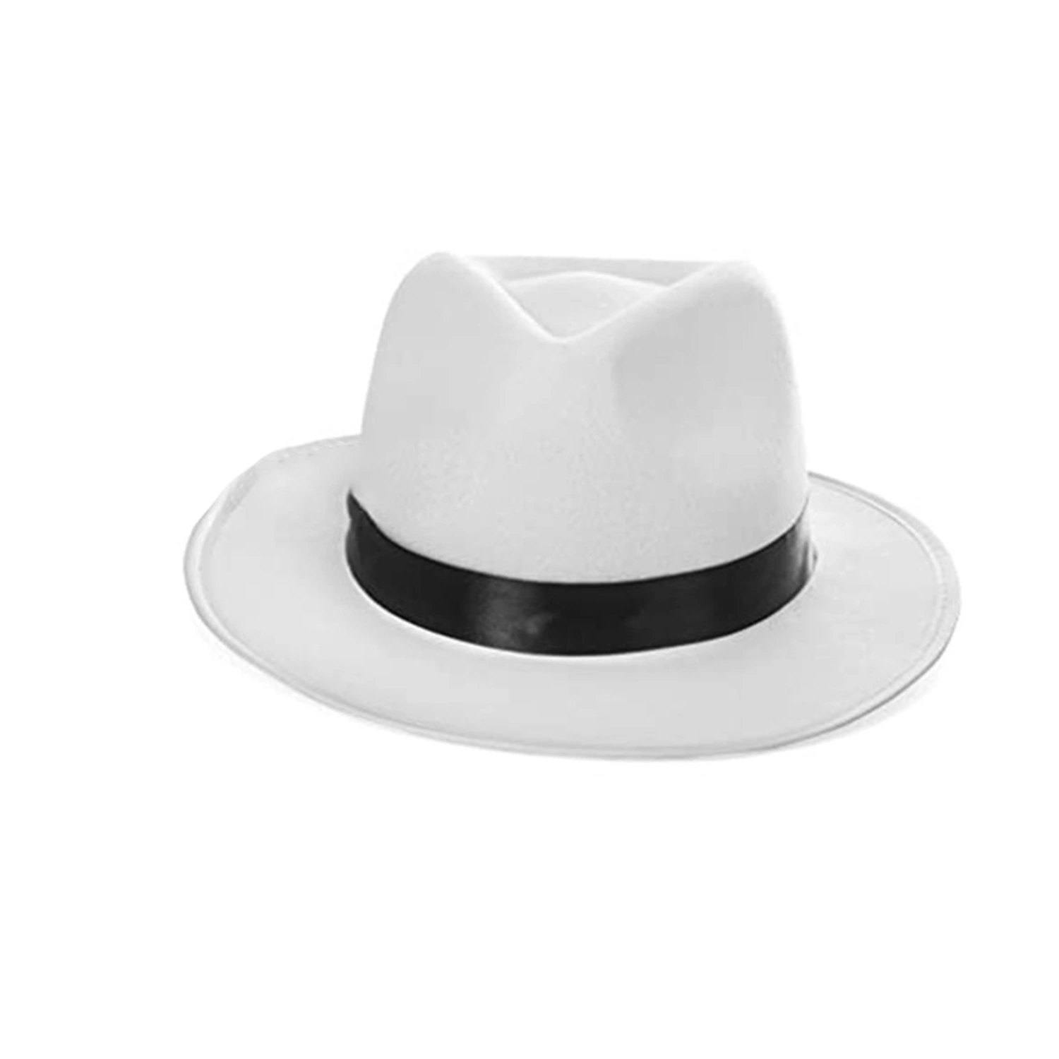 Men Cowboy Hat Vintage Wide Brim Ribbon Jazz Hat Western Cap Party Hat
