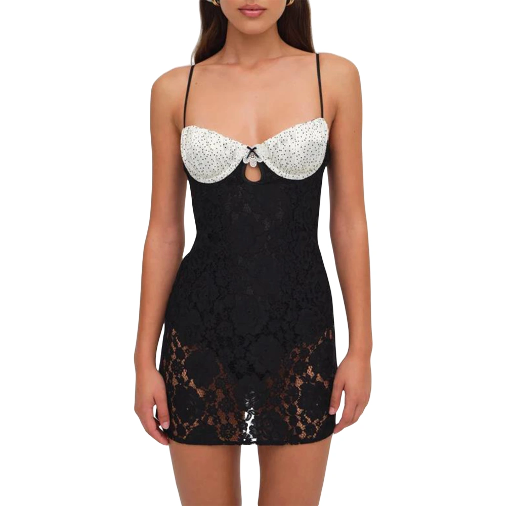 Women's Lingerie Nightgown Spaghetti Strap Dots Print Bodysuit