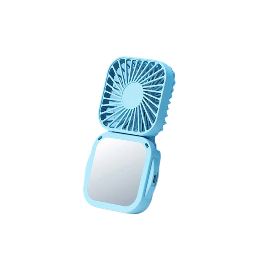 Neck Hanging Fan, Hands-free Foldable Handheld Fan with Mirror