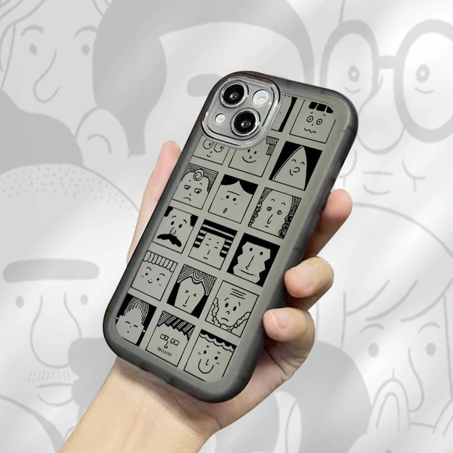 Cute Phone Case, Letters Cartoon Protective Phone Cover for iPhone