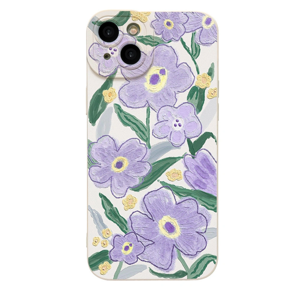 Phone Case Floral Print Soft Phone Cover for iPhone 13-15 Series