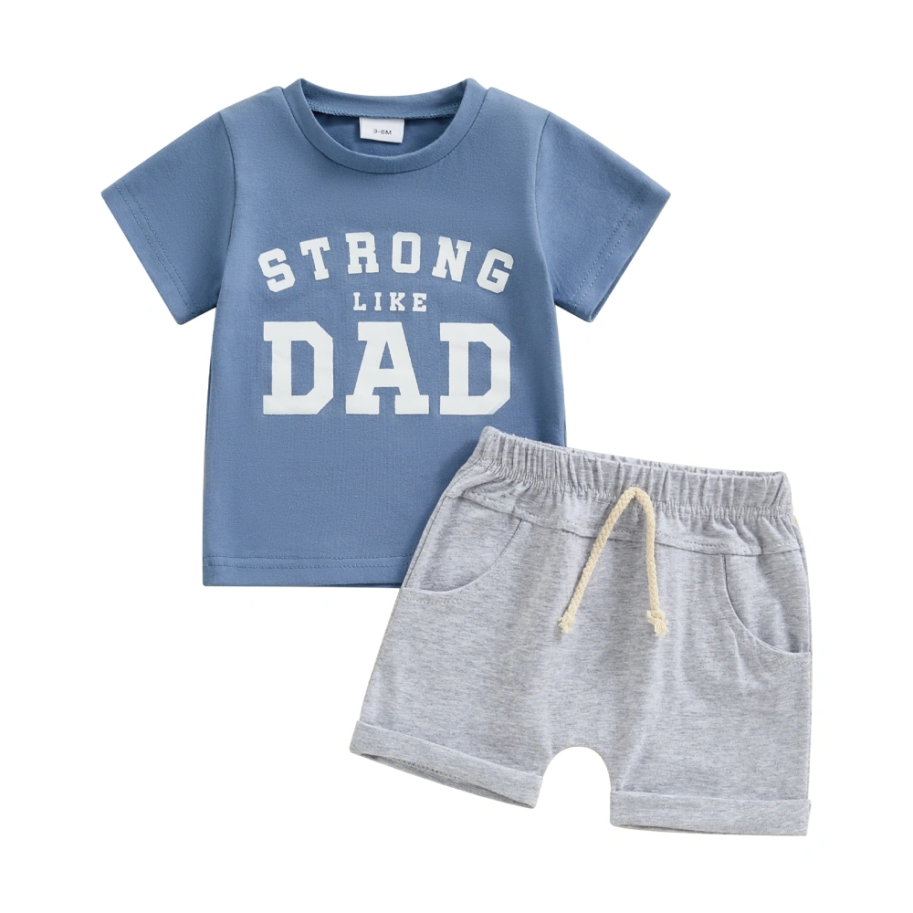 Baby Boy Summer Outfit, Letter Print Short Sleeve T-Shirt Shorts 