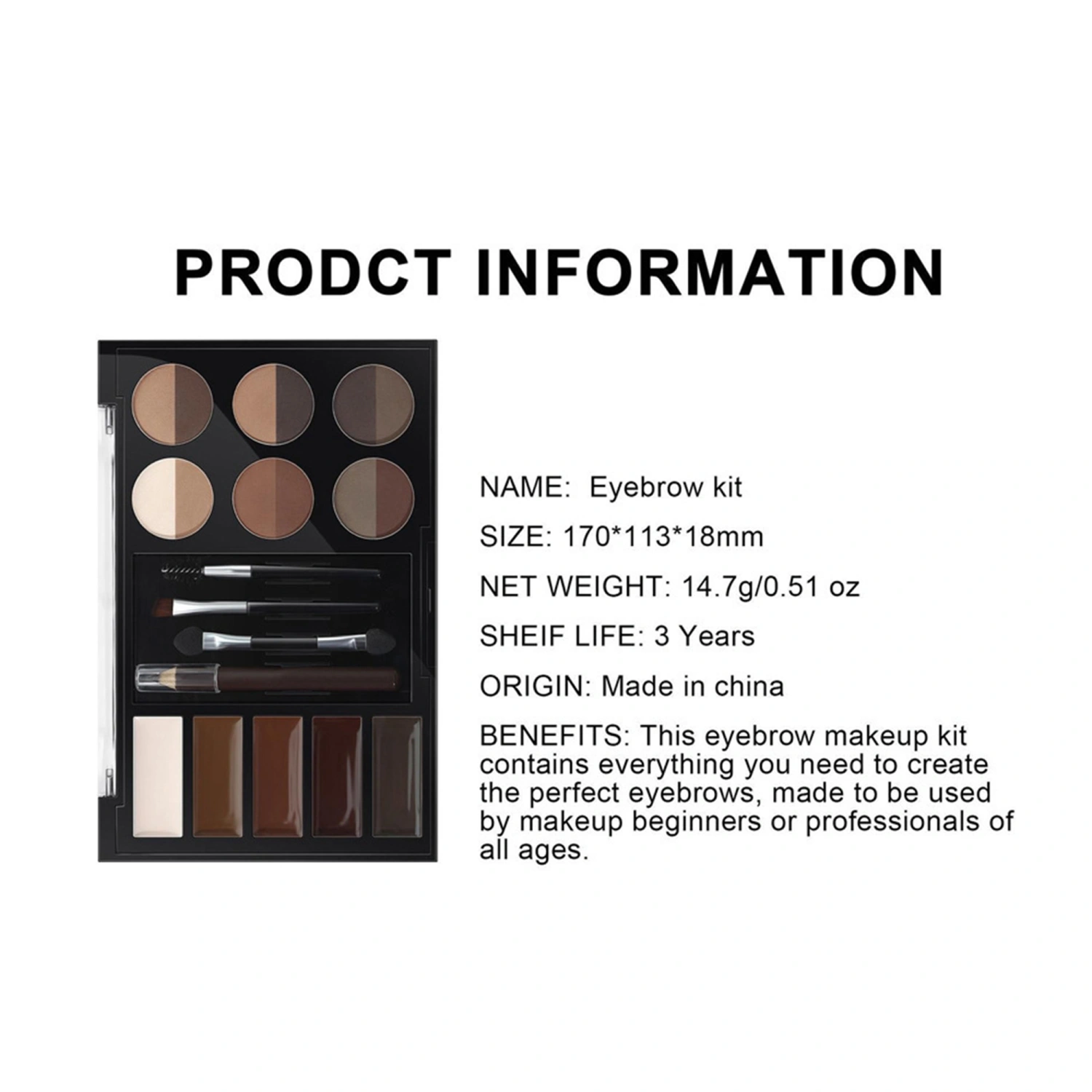 Eyebrow Powder Palette Set, Eyebrow Powder, Eyebrow Mascara Pencil