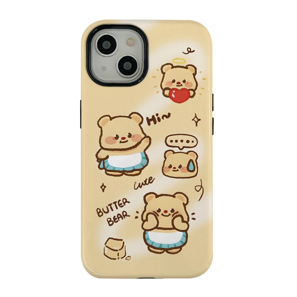 Phone Case Cartoon Bear Print Protective Phone Cover for iPhone 