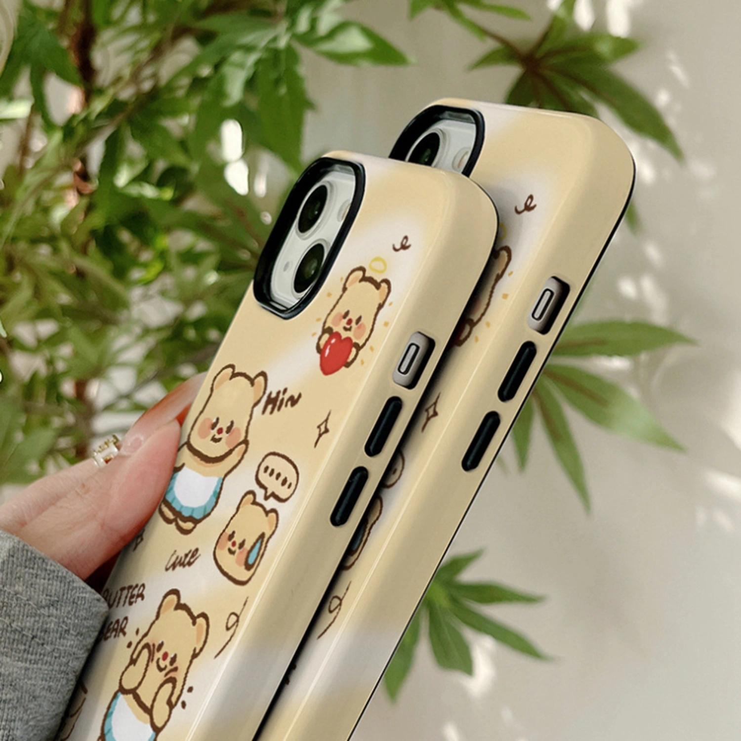Phone Case Cartoon Bear Print Protective Phone Cover for iPhone 