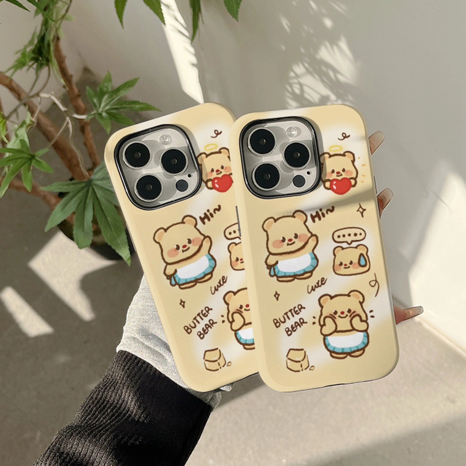 Phone Case Cartoon Bear Print Protective Phone Cover for iPhone 