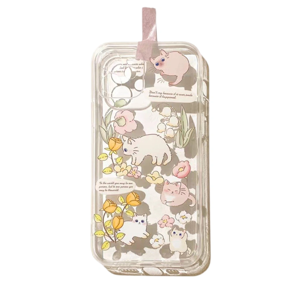 Clear Phone Case for iPhone, Cute Cartoon Cat Protective Phone Cover