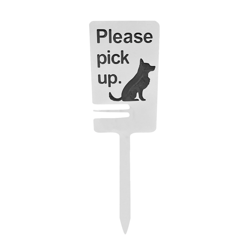 Please Pick Up Sign, No Dog Poop Signs for Yard with Poop Bag Holder