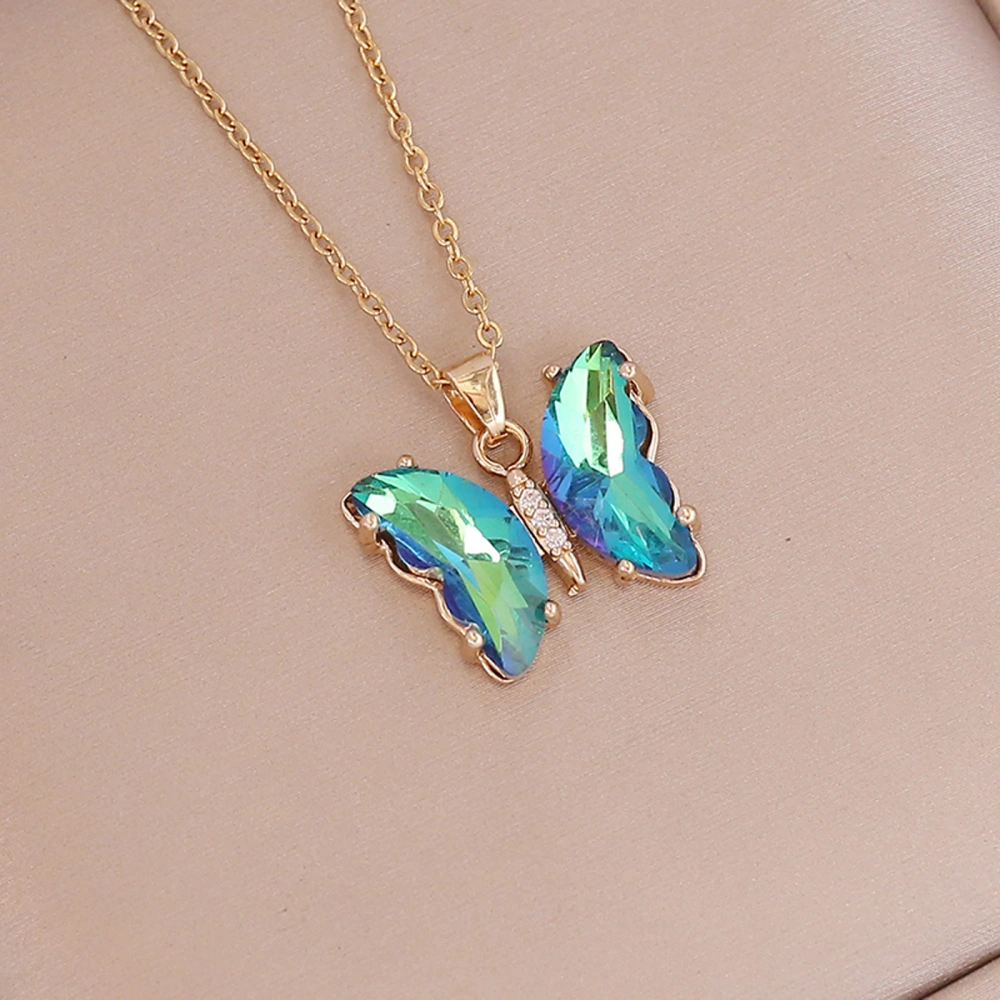 Butterfly Necklace Minimalist Zirconia Necklace Butterfly Jewelry