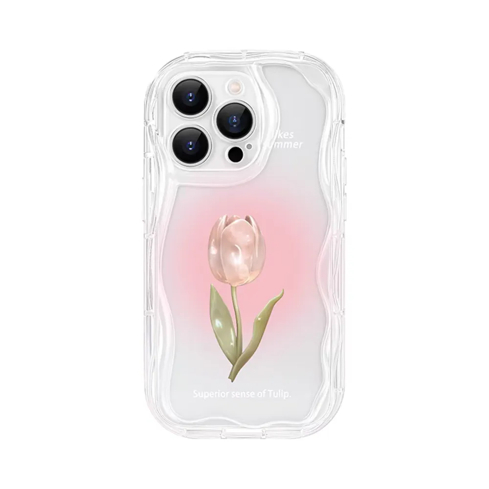 Tulip Anti-Drop Phone Case Floral Transparent TPU Protective Cover