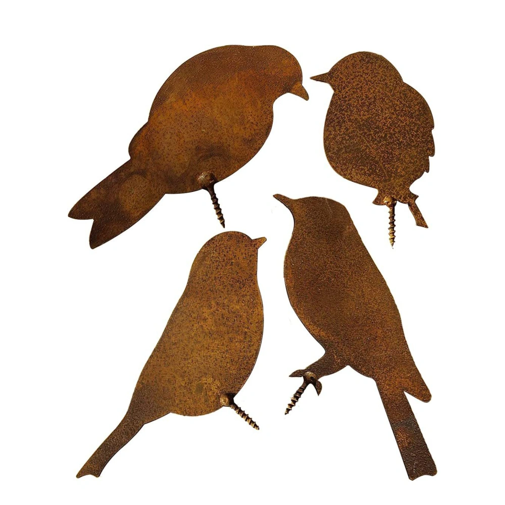 Metal Silhouette for Yard Rusty Birds/Chickens/Ducks Garden Stakes 