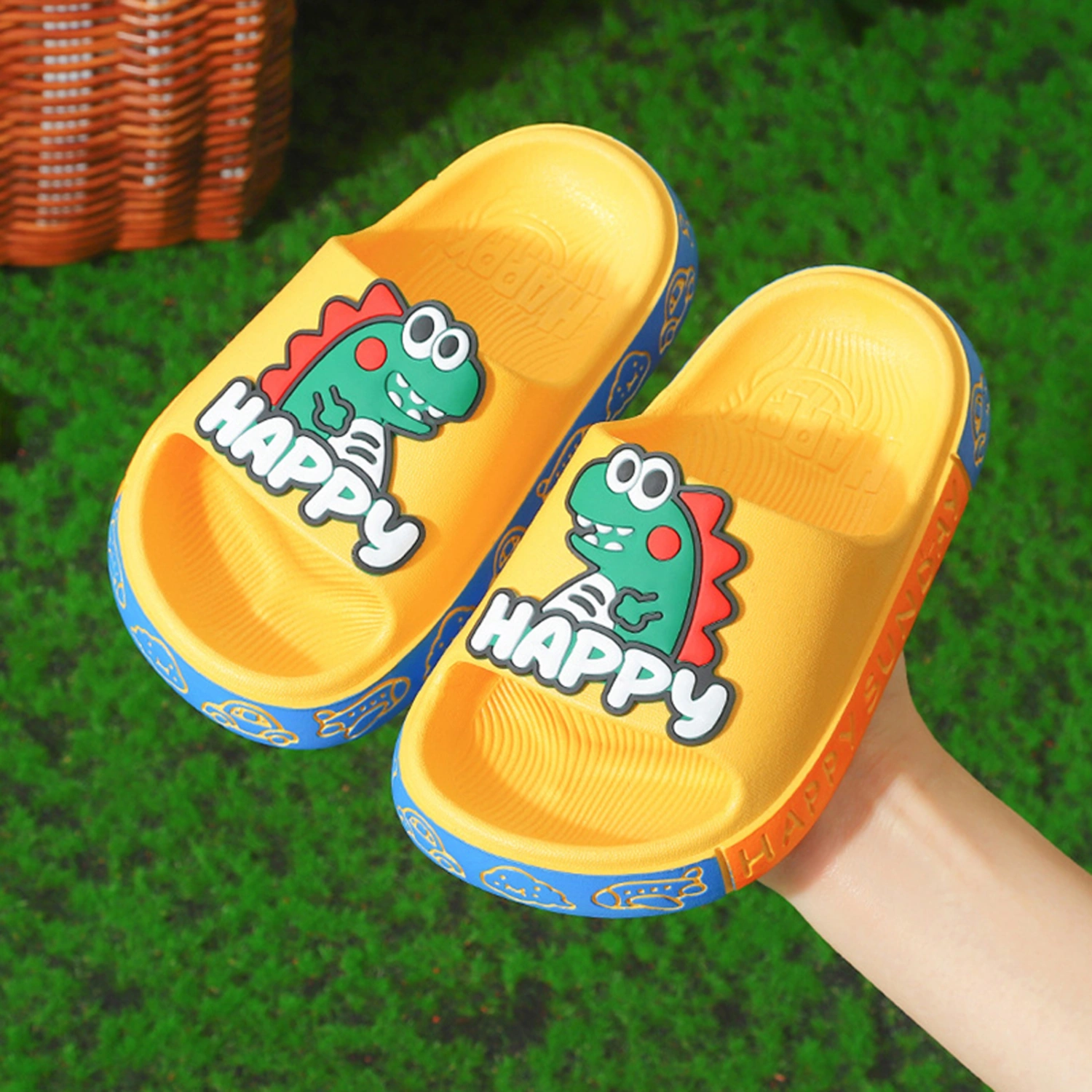 Kids Cartoon Slides Summer Animal Sandals Anti-Slip Open Toe Slippers