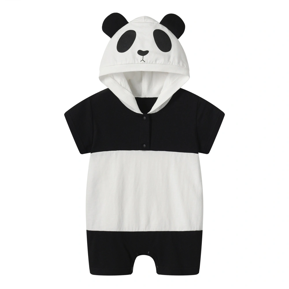 Baby Panda Costume Summer Short Sleeve Romper Cute Hooded Jumpsuit