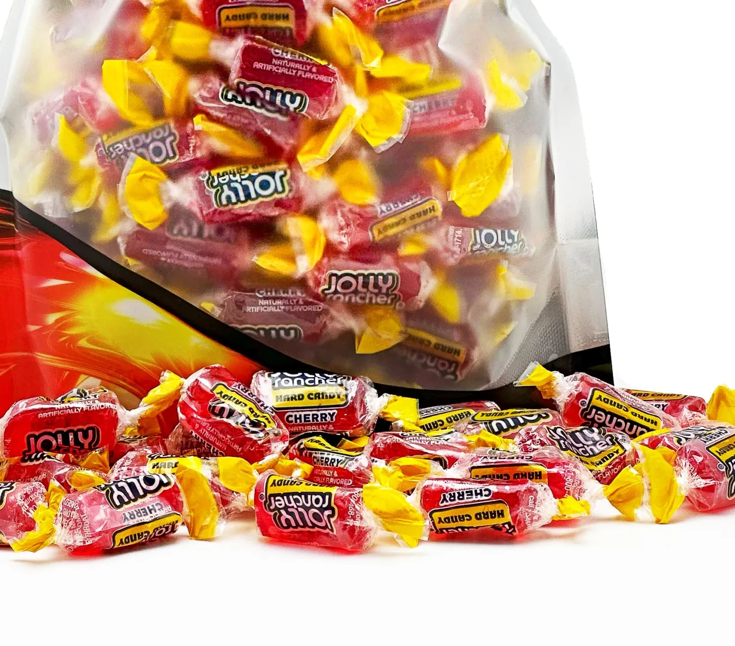 CHERRY JOLLY RANCHER Hard Candy Original Flavor 1 lb – Bulk Bag, Individually Wrapped (74 Pieces)