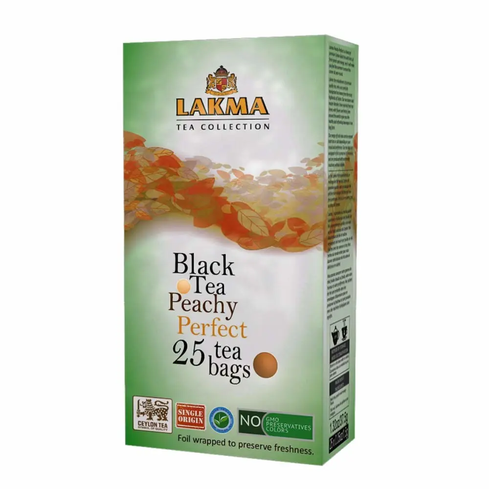 Lakma Black Tea with Peach & Mango - 25 Tea Bags (24 Pack - 600 Tea Bags total)