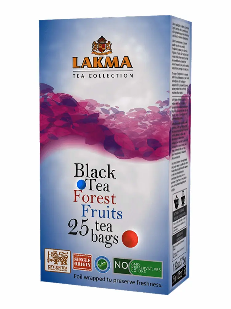 Lakma Black Tea with Forest Fruits - 25 Tea Bags (1 Pack)