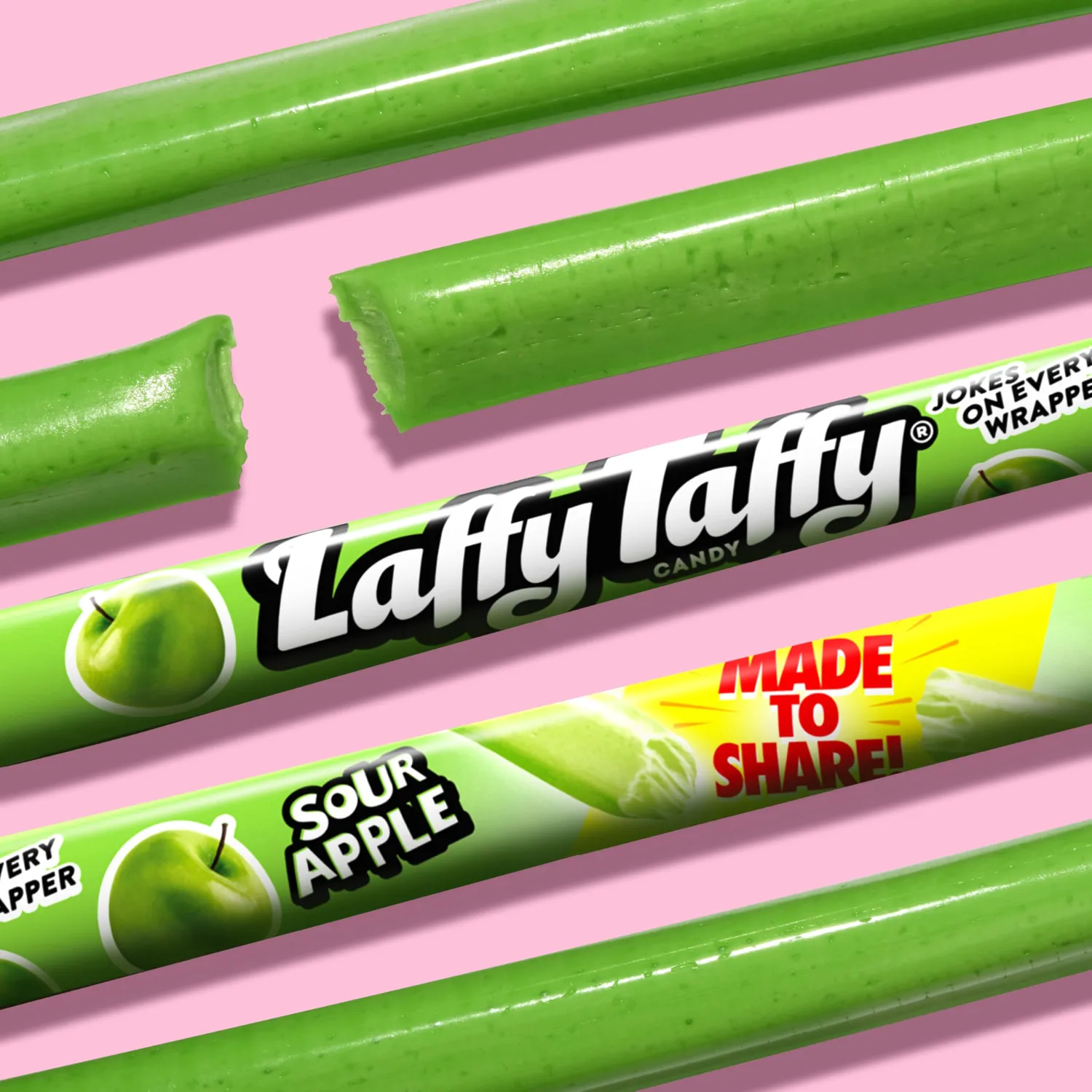 Laffy Taffy Rope Candy, Sour Apple Flavor, 0.81 Ounce Ropes (Pack of 24)