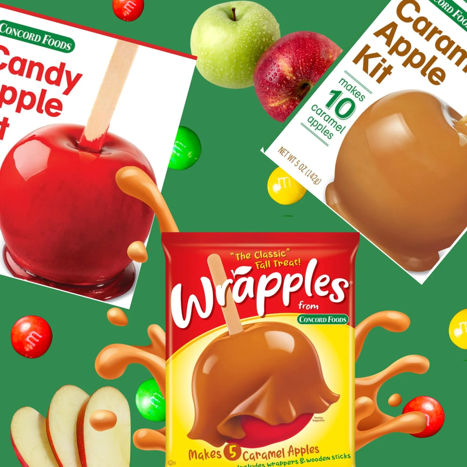 Concord Foods Candy Apple Kit Makes Traditional Red Candy Apples Perfect for Family Treats, Carnivals, Fairs & Fundraisers Includes Candy Apple Mix & 10 Sticks Easy, Fun & Delicious 5 oz Box Pack of 6