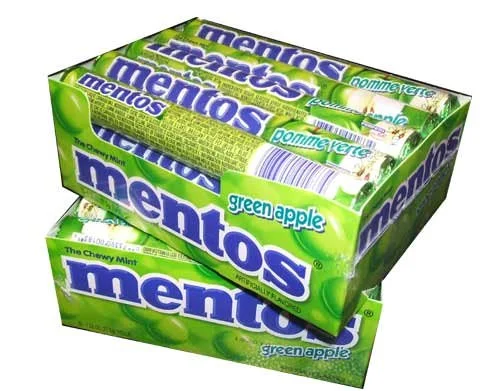 Mentos Chewy mint Candy roll, Green Apple, Non Melting, 1.32 OUNCE/14 PIECES (Pack of 30)