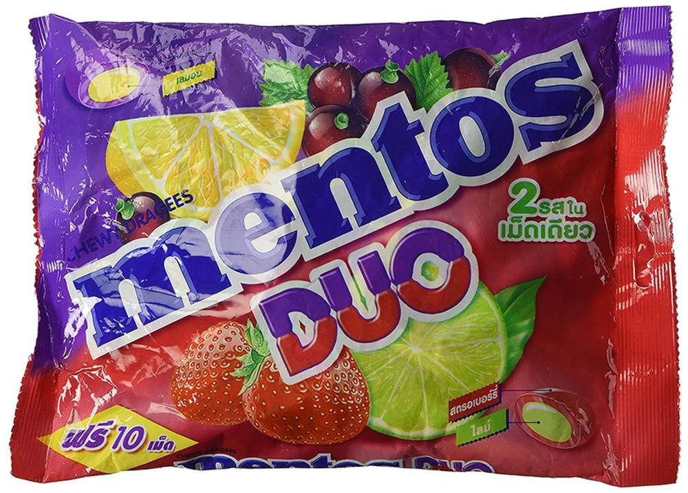 Mentos Chewy Mints Assorted Fresh Mixed Fruit Variety Candy, Strawberry/Lime/Lemon/Blackcurrent, 10.50 Ounce