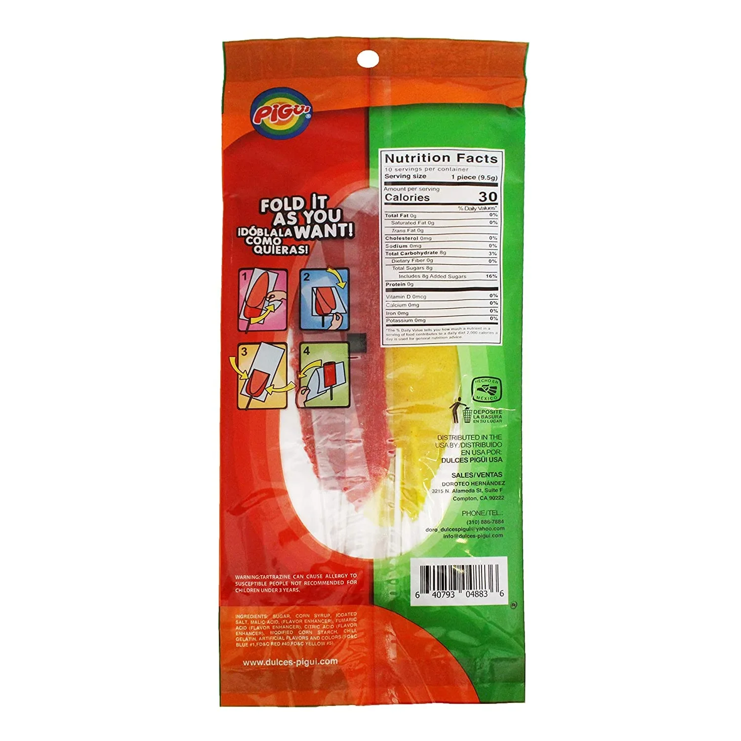 Pigui | Slaps Doblex Picosita Flavor Paletas Mexican Candy (10 Lollipops)