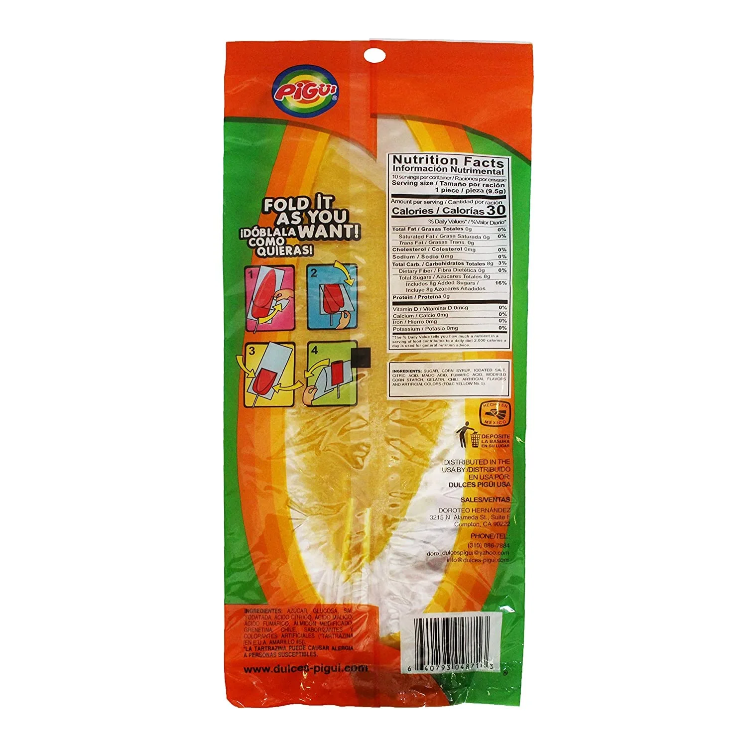 Pigui | Slaps Mango Flavor Paletas Mexican Candy (20 Lollipops)
