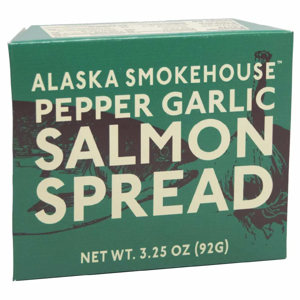 Alaska Smokehouse Pepper Garlic Salmon Spread, 3.5 Ounce Boxes (Pack of 6)