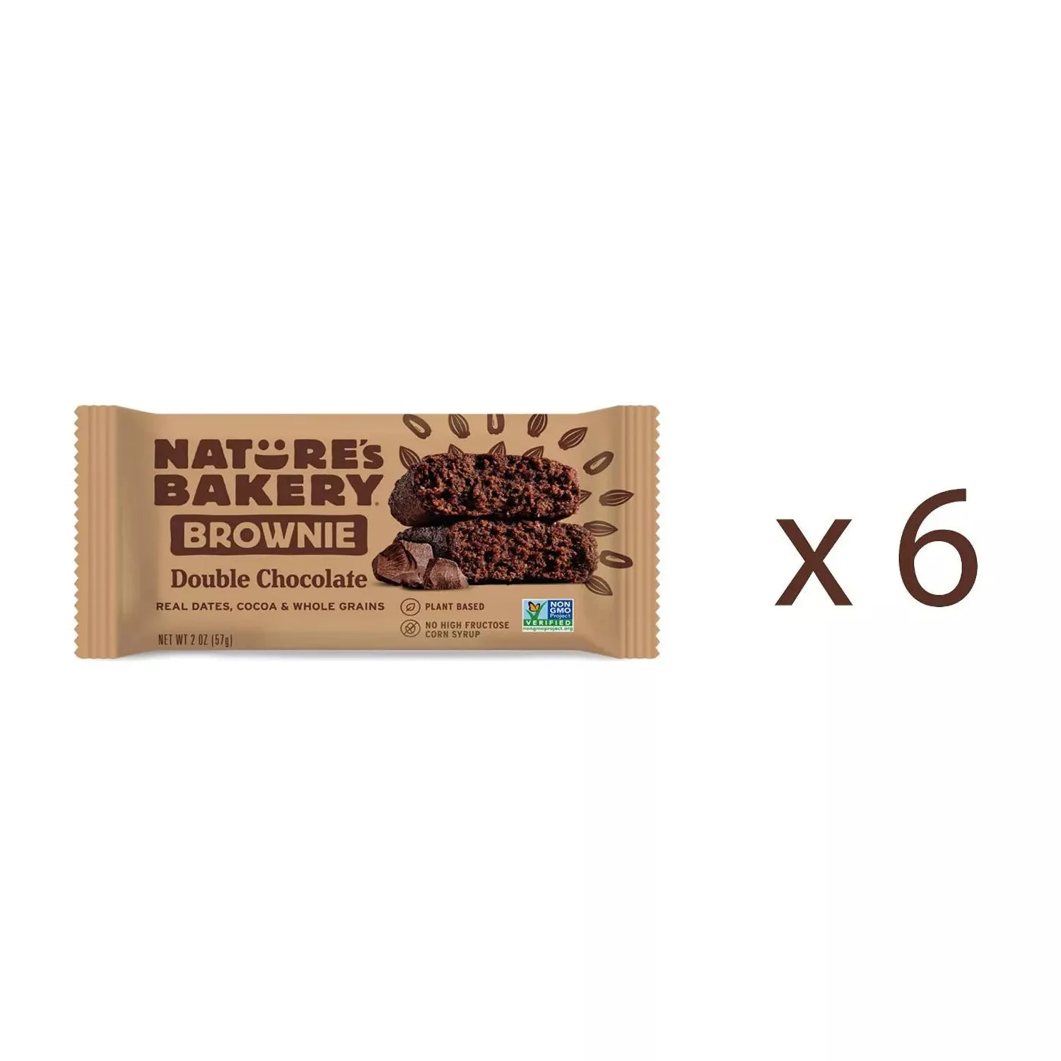 NATURES BAKERY Double Chocolate Brownies, 2 OZ