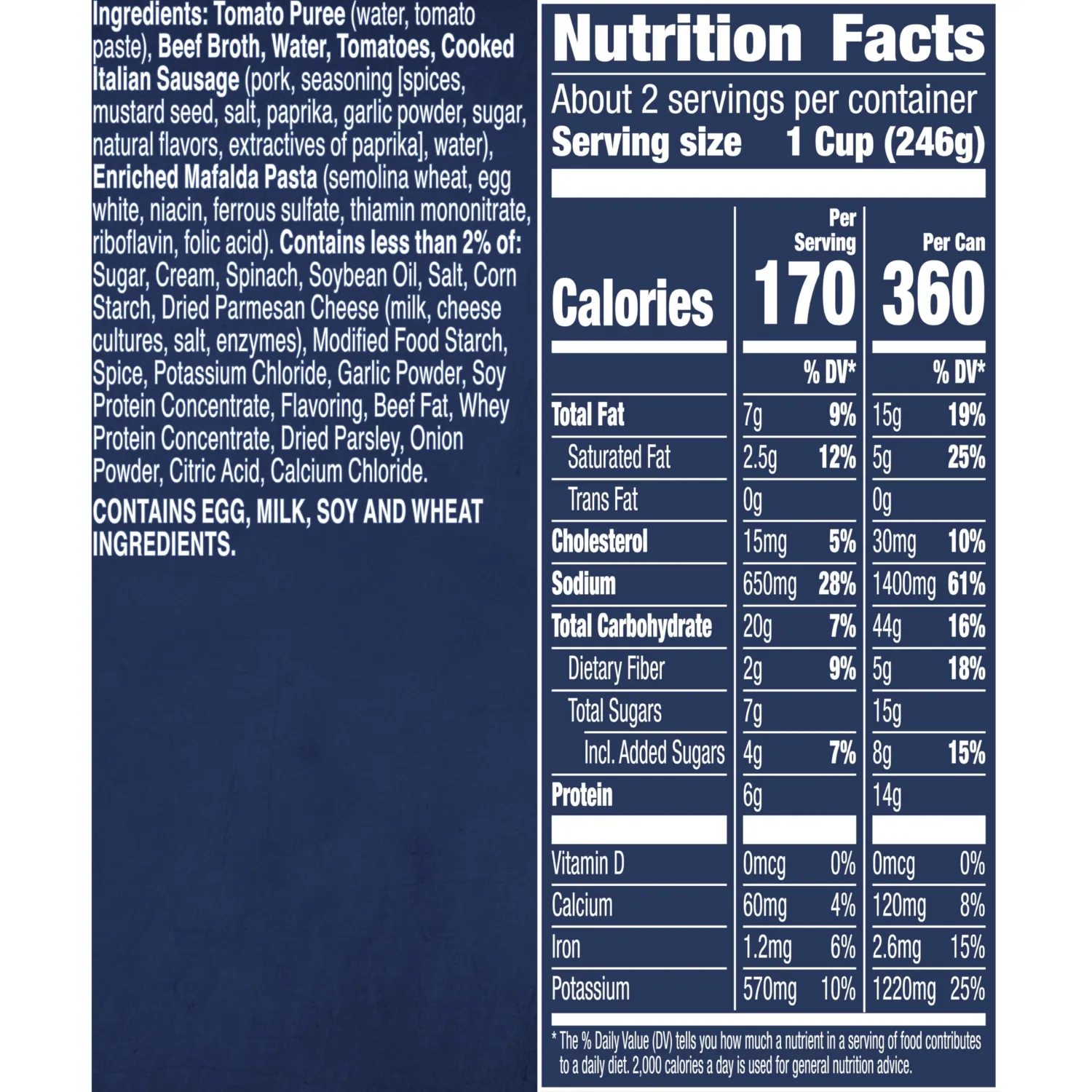 Progresso Rich & Hearty, Lasagna-Style Soup With Italian Sausage, Canned Soup, 18.5 oz.