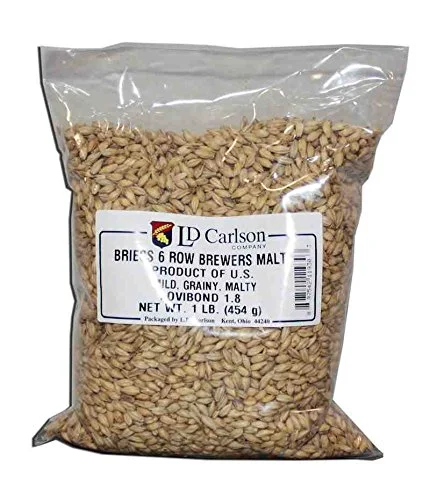 Briess Grain U.S. Brewers Malt for Beer Making & Home Brewing 1 LB (6 Row Brewers)