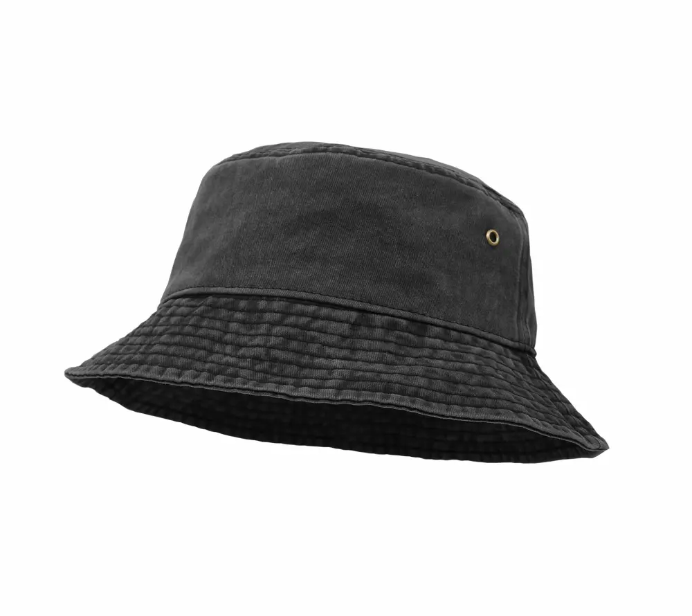 Bucket Hat, Wide Brim Washed Denim Cotton Outdoor Sun Hat Flat Top Cap for Fishing Hiking Beach Sports