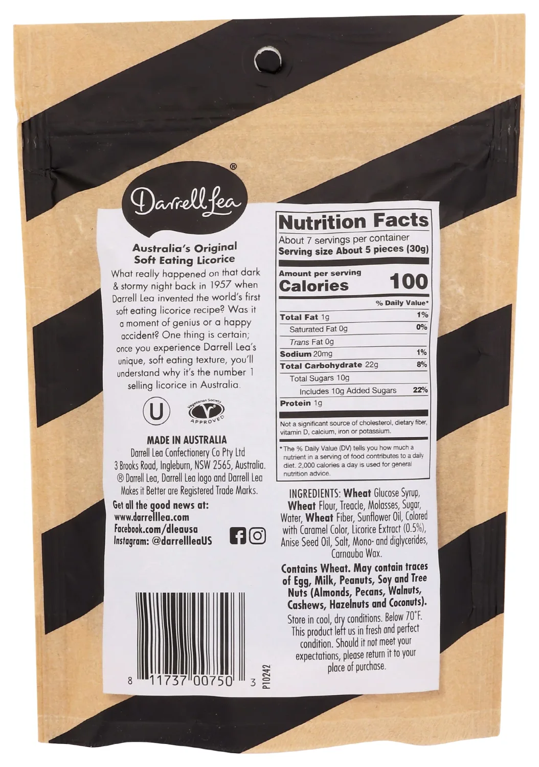 Darrell Lea BG11852 Darrell Lea Licorice Lback Original - 8x7OZ