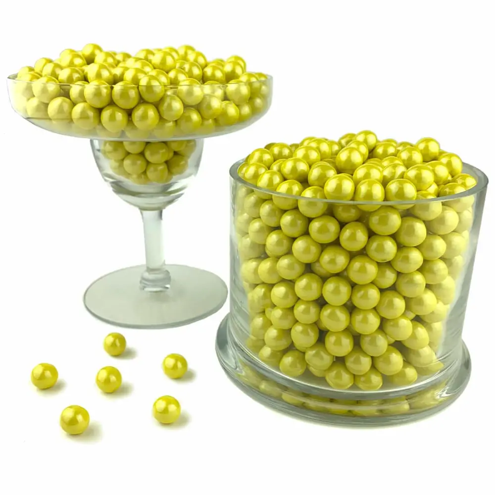 Color It Candy Shimmer Yellow Sixlets 2 Lb Bag - Perfect For Table Centerpieces, Weddings, Birthdays, Candy Buffets, & Party Favors.