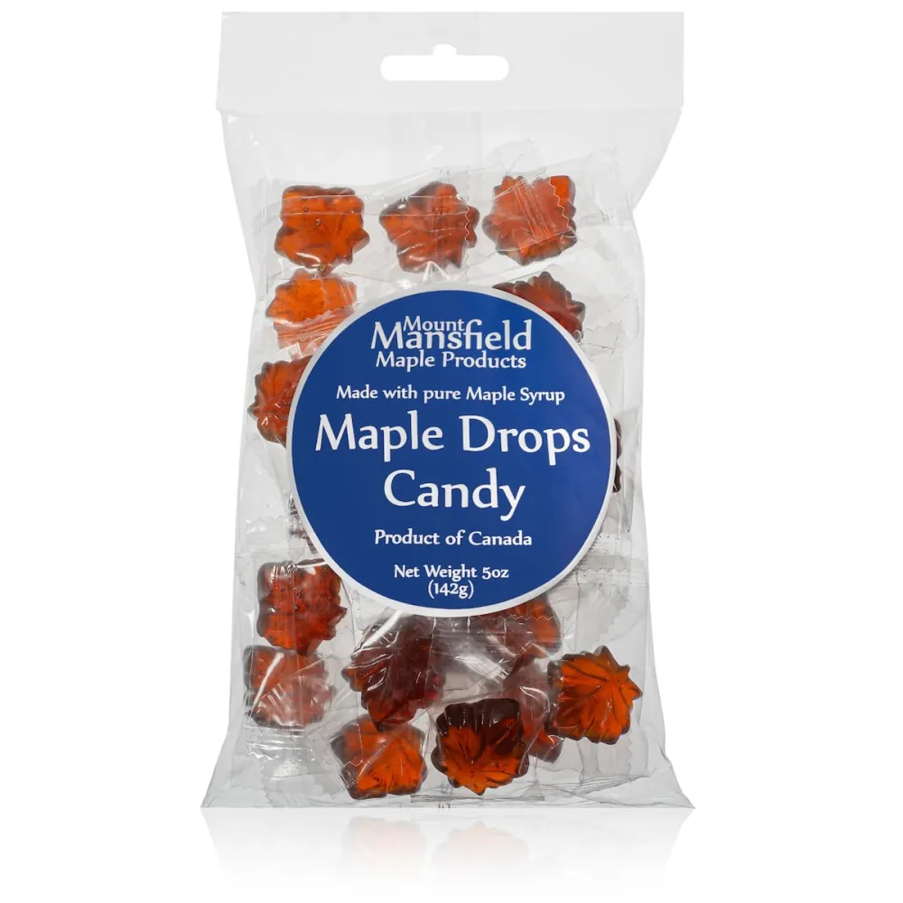 Mansfield Maple Maple Drops Hard Candy Made with Real Maple Syrup (15oz Cellophane Bag)